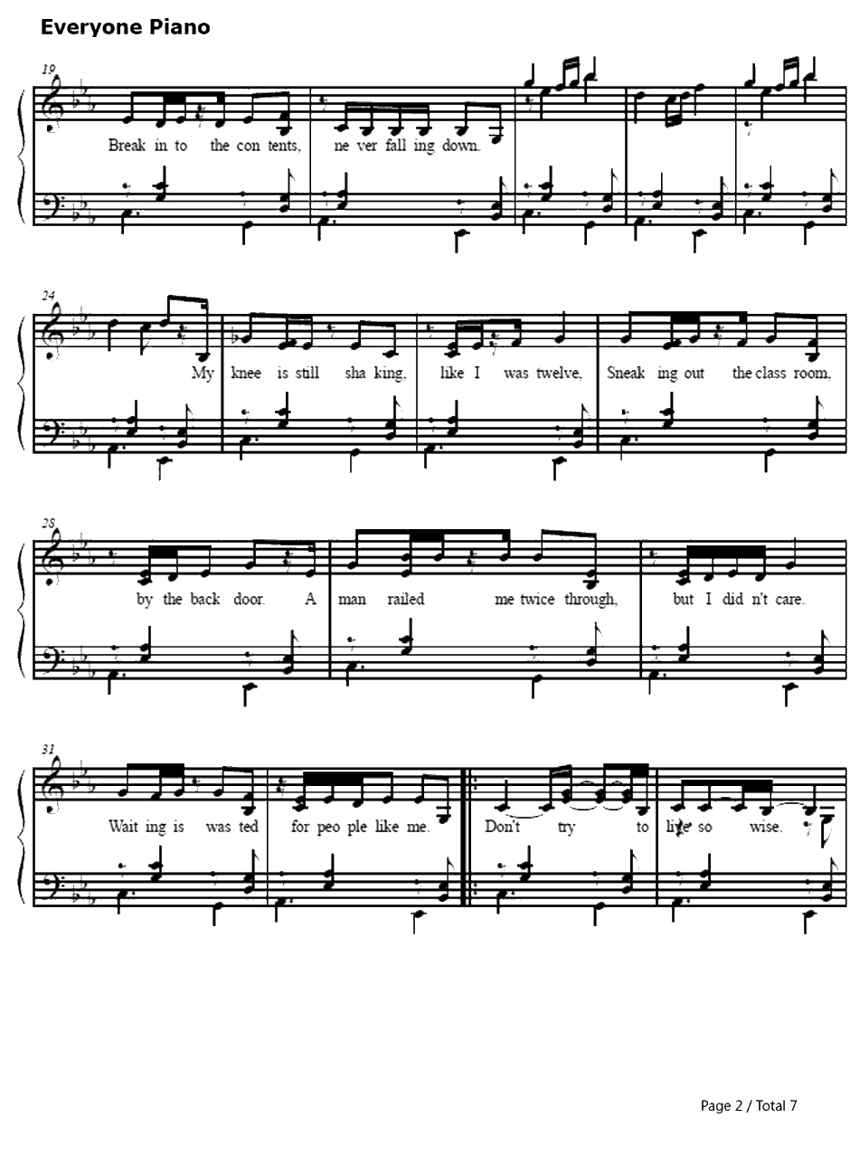 Wind钢琴谱-Akeboshi-NarutoED12