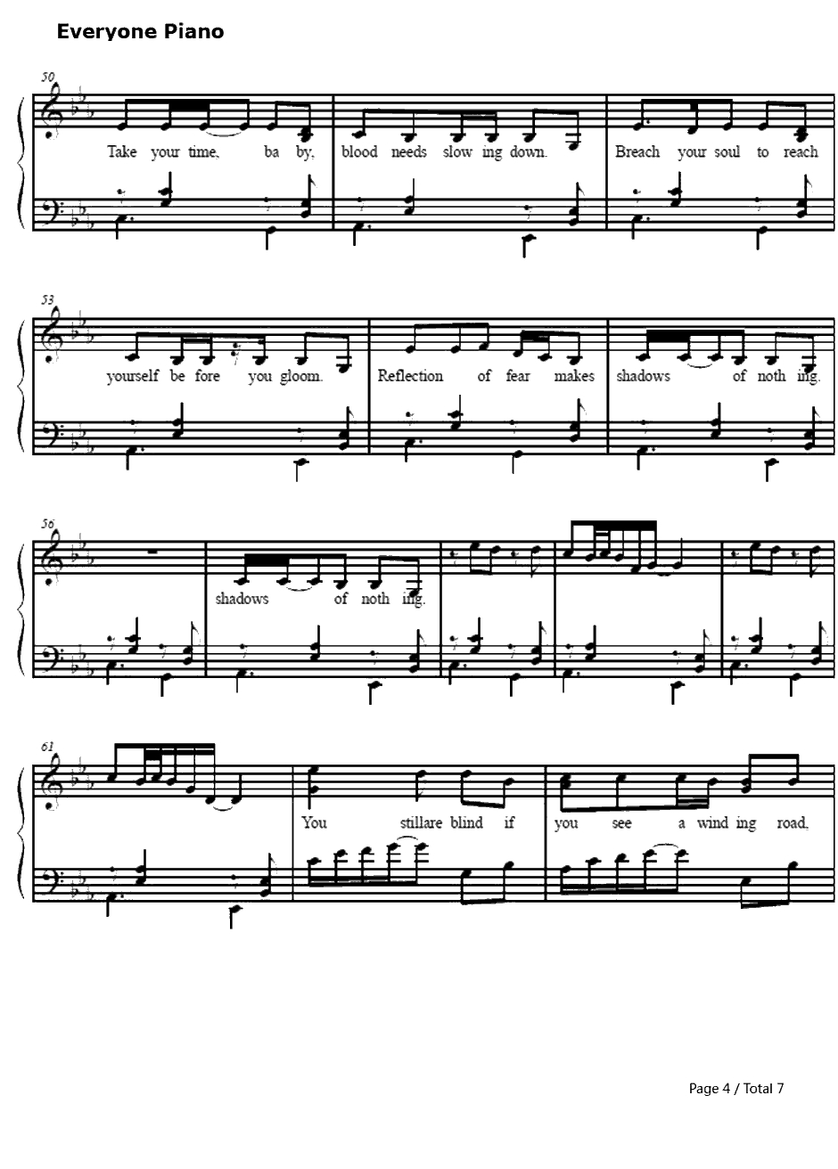 Wind钢琴谱-Akeboshi-NarutoED14