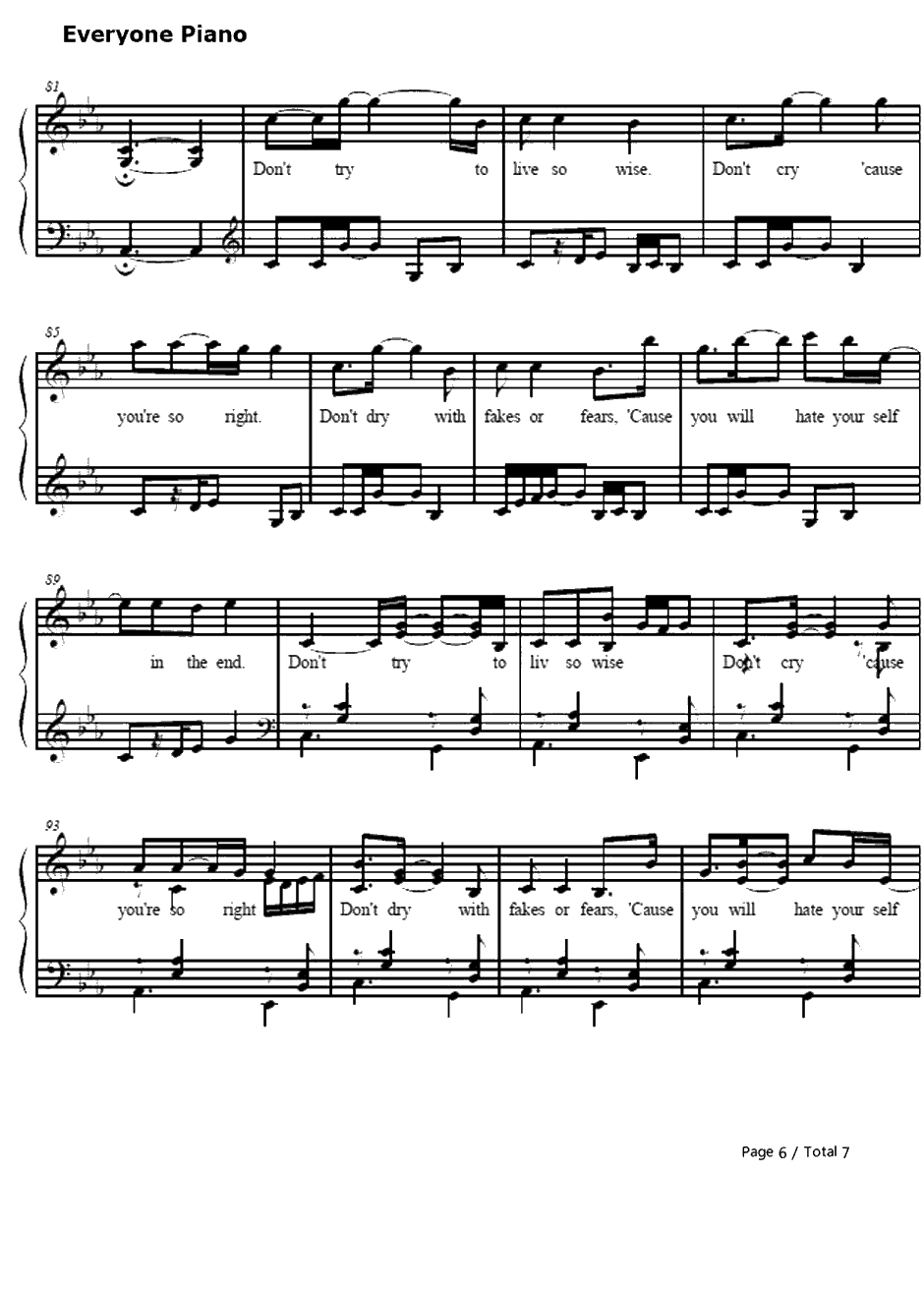 Wind钢琴谱-Akeboshi-NarutoED16