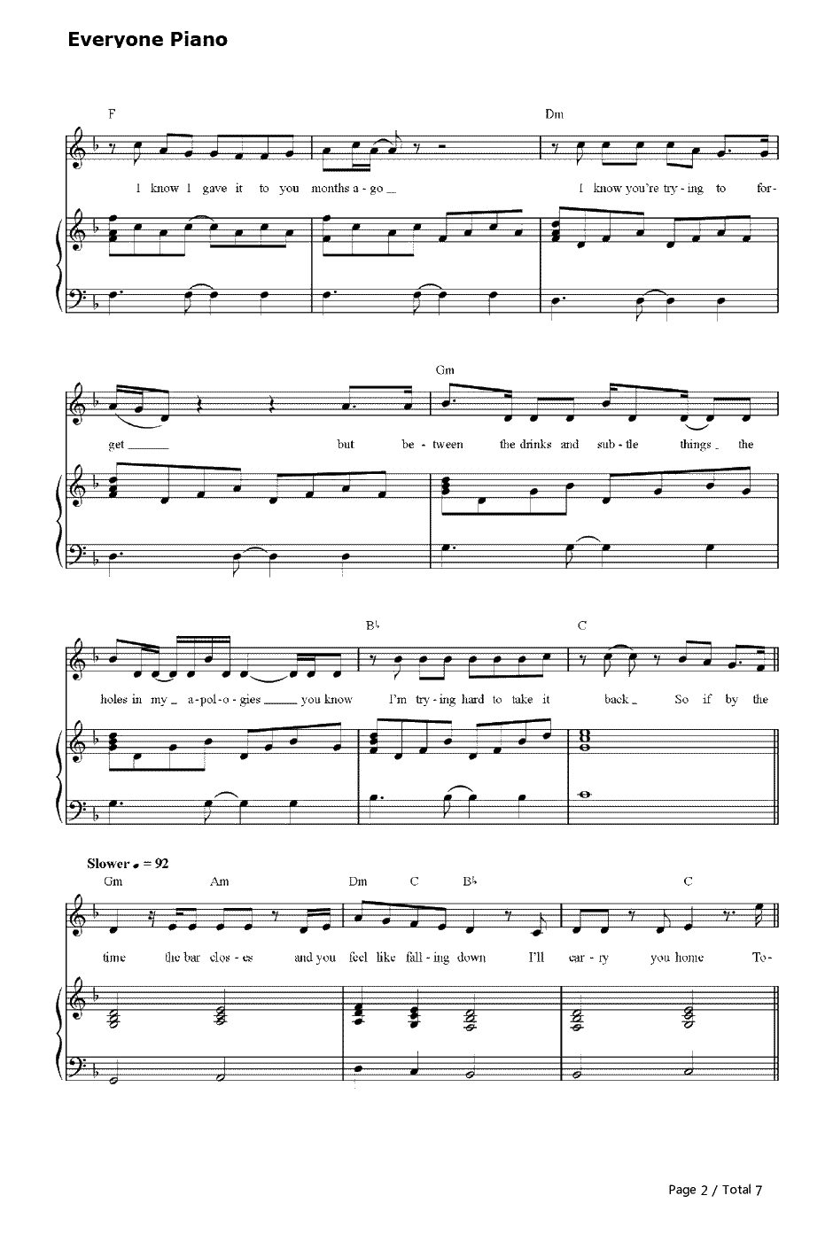 We Are Young钢琴谱-FunGlee2