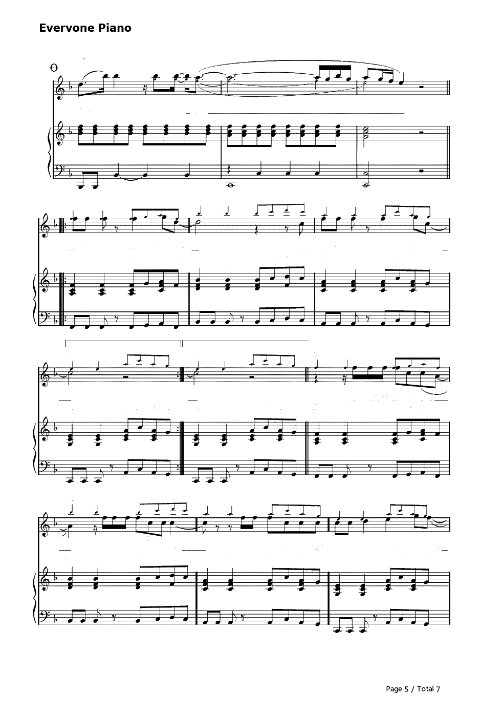 We Are Young钢琴谱-FunGlee5