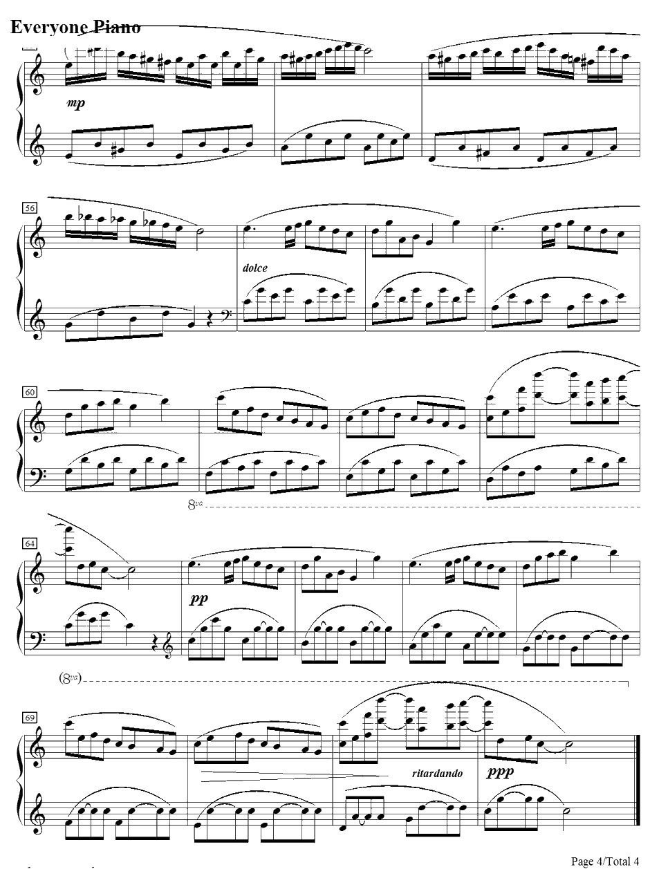 Summer Picnic钢琴谱-Yulia-夏日野餐4