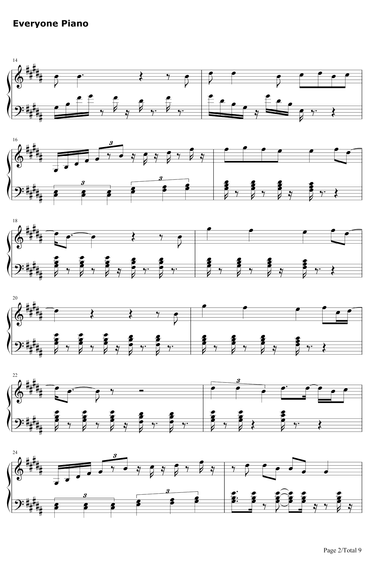 RatherBe钢琴谱-CleanBandit/JessGlynne2