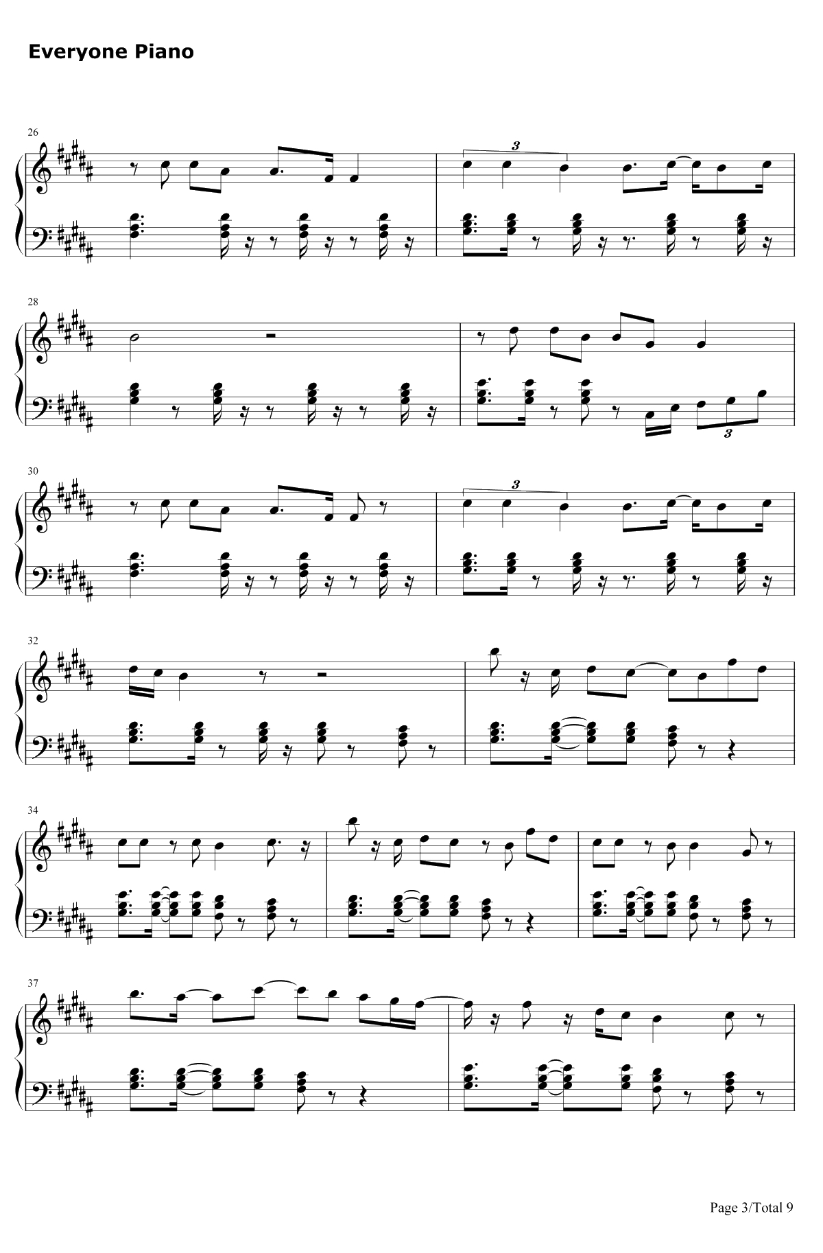 RatherBe钢琴谱-CleanBandit/JessGlynne3