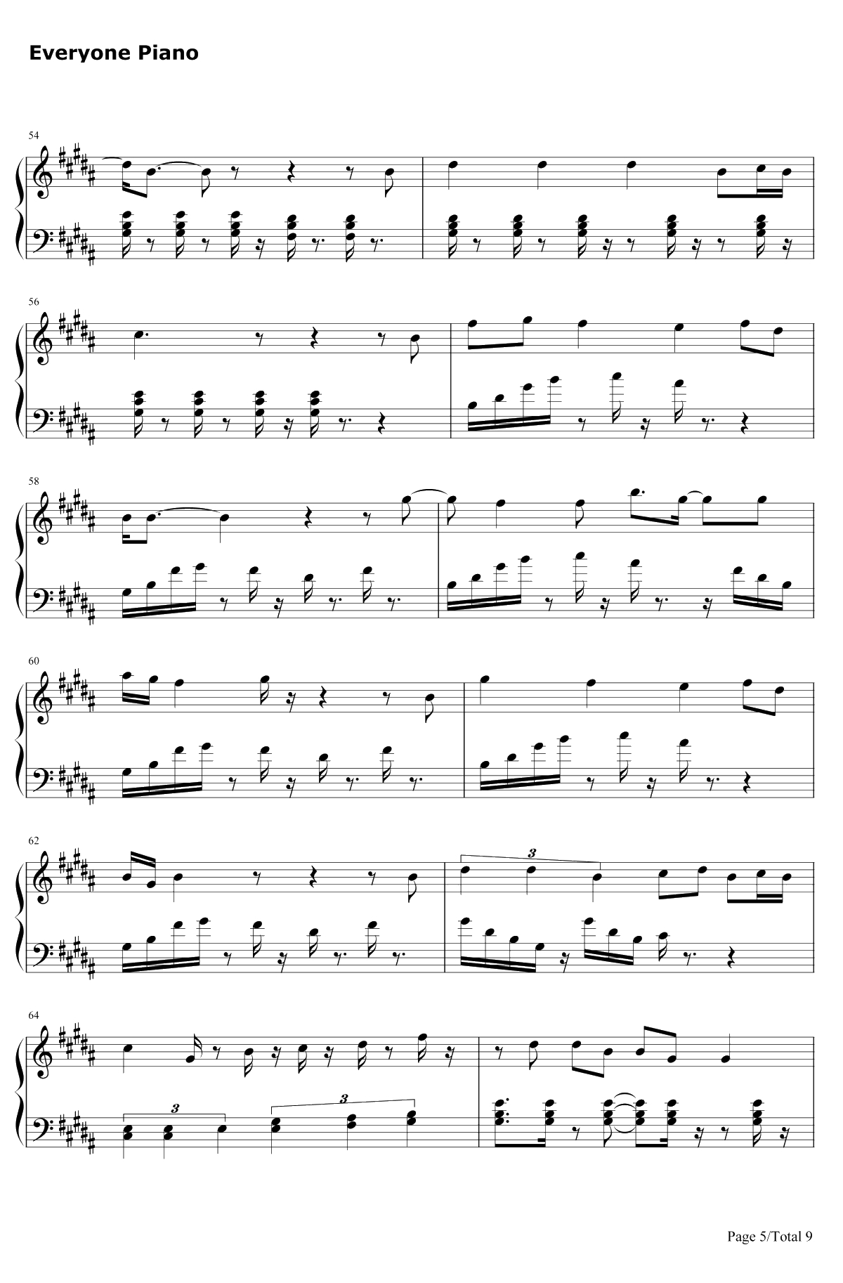 RatherBe钢琴谱-CleanBandit/JessGlynne5