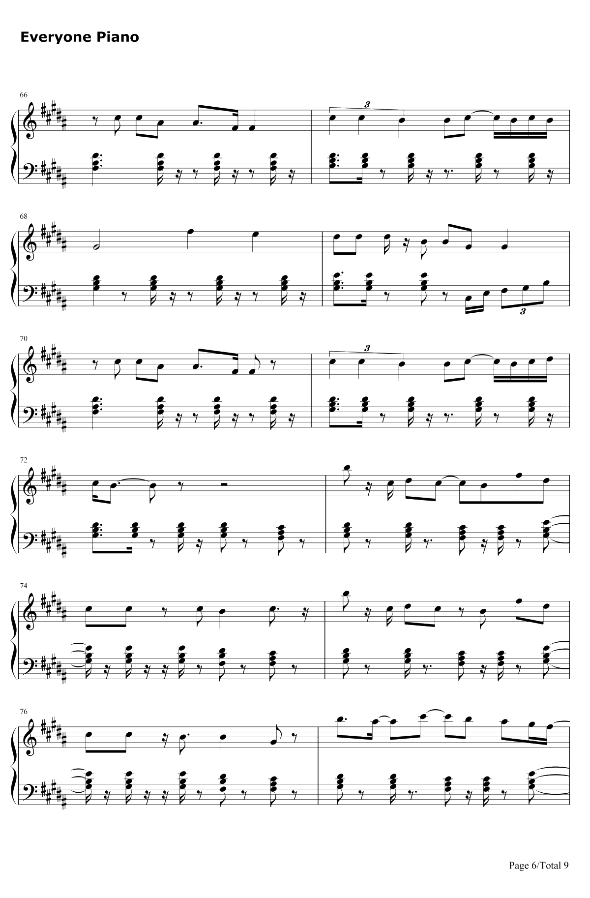 RatherBe钢琴谱-CleanBandit/JessGlynne6