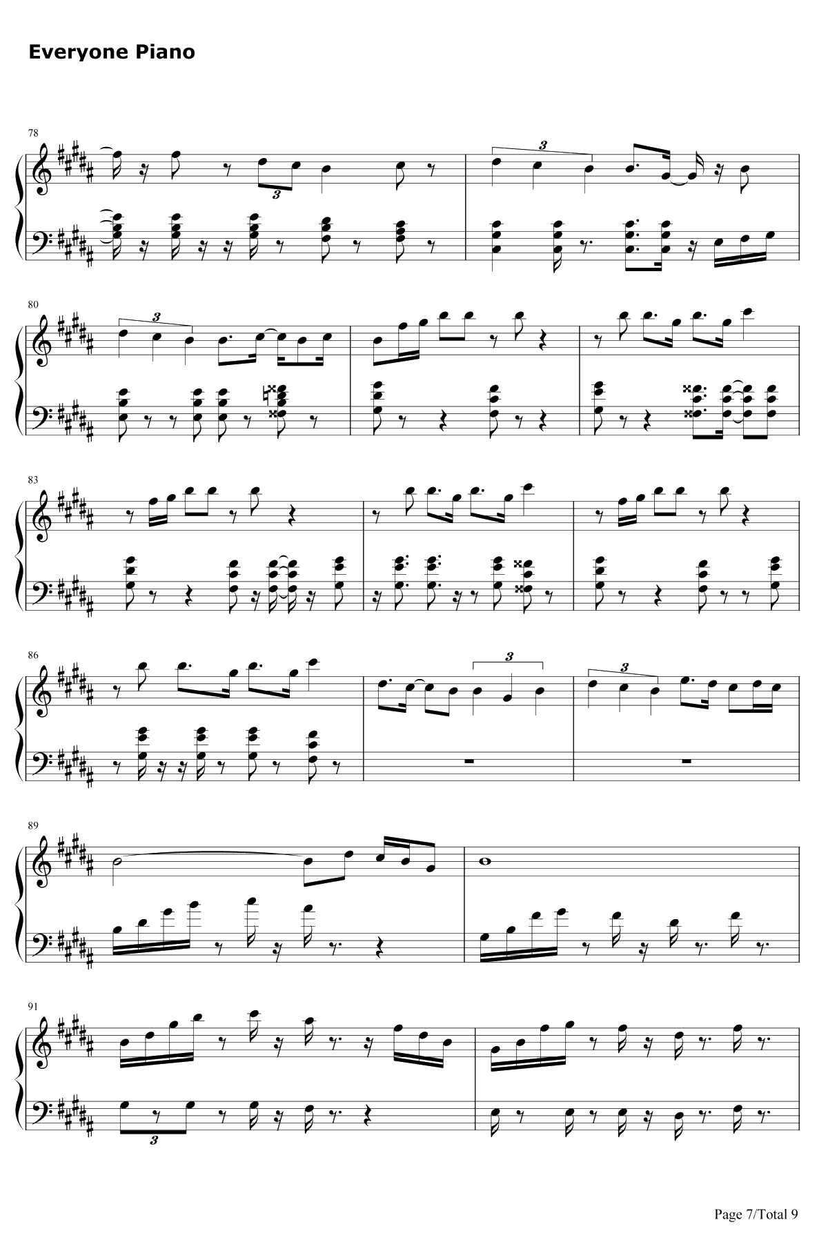 RatherBe钢琴谱-CleanBandit/JessGlynne7