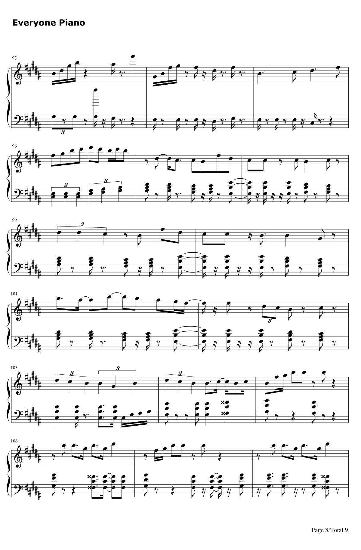 RatherBe钢琴谱-CleanBandit/JessGlynne8