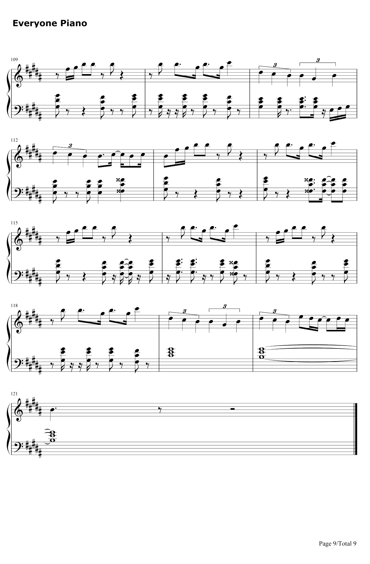 RatherBe钢琴谱-CleanBandit/JessGlynne9