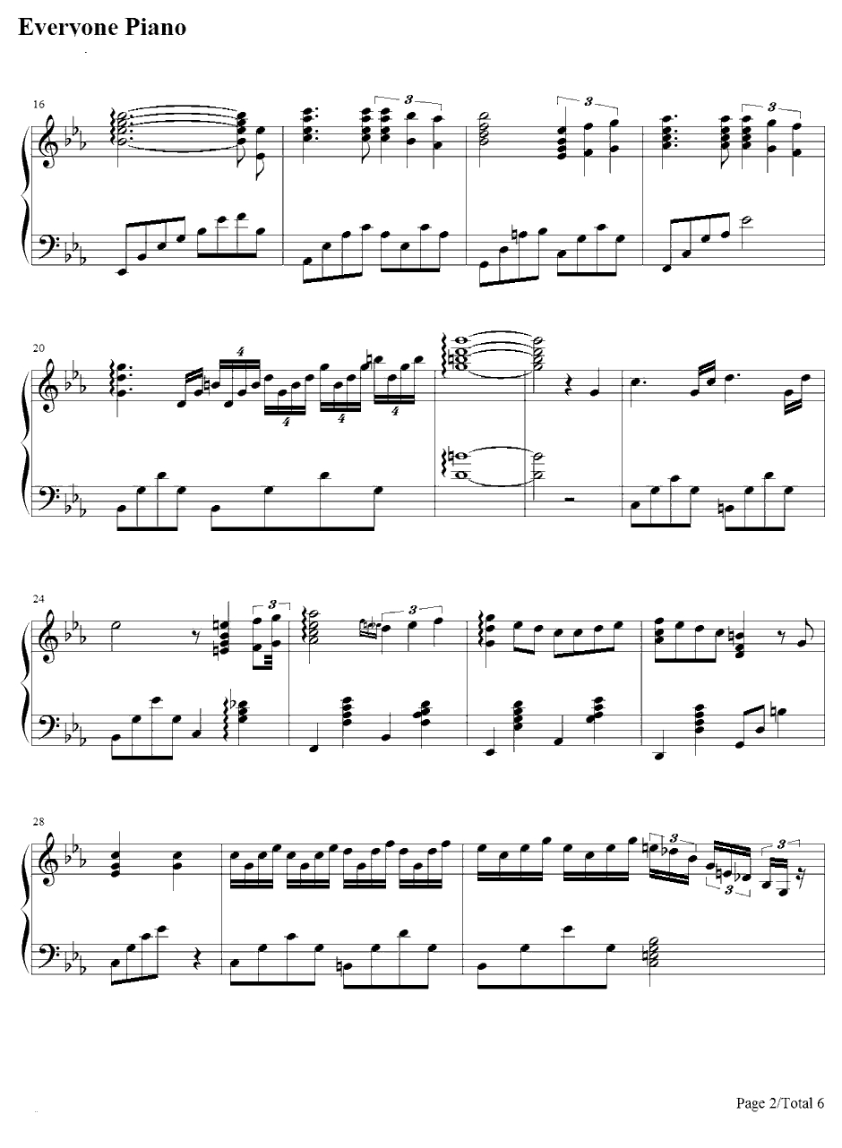 君だけを见ていた钢琴谱-久石让2