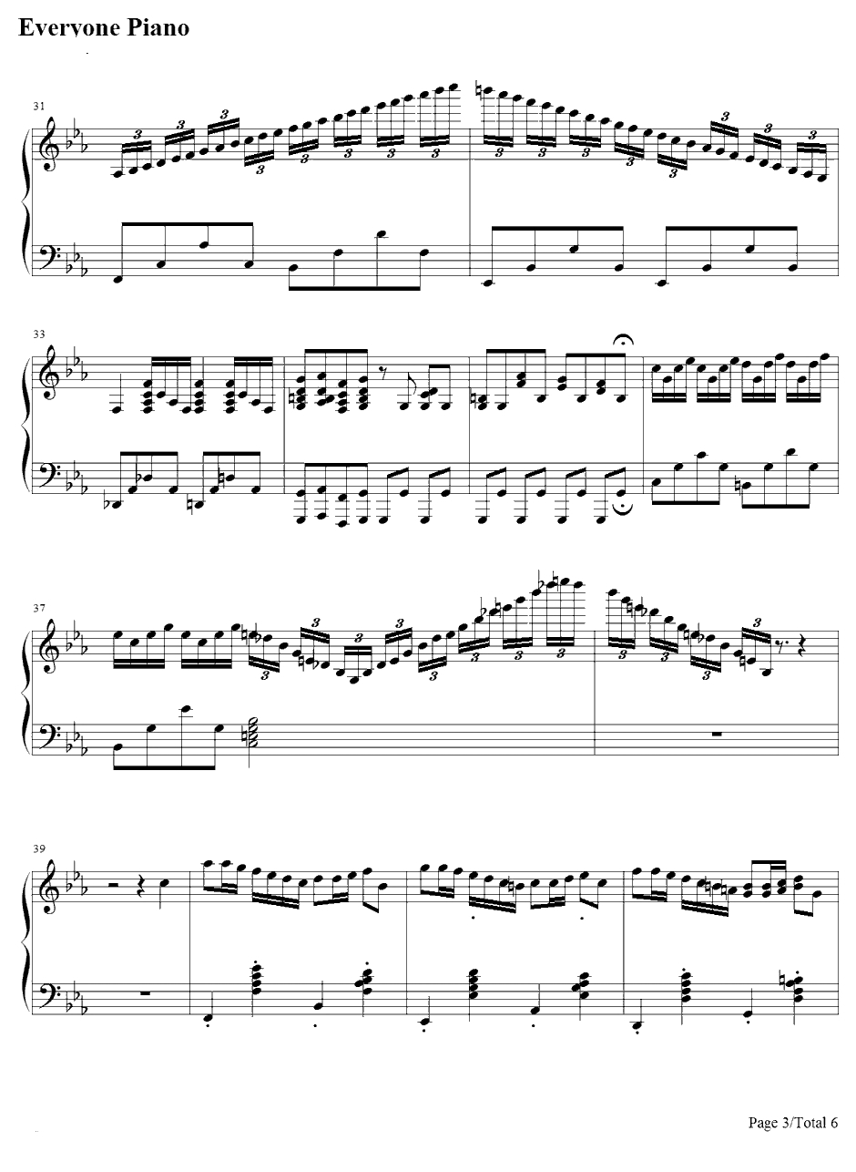 君だけを见ていた钢琴谱-久石让3