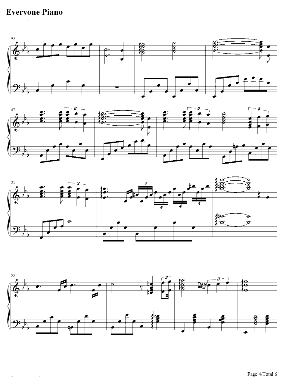 君だけを见ていた钢琴谱-久石让4