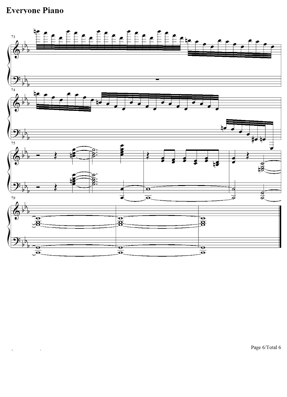 君だけを见ていた钢琴谱-久石让6