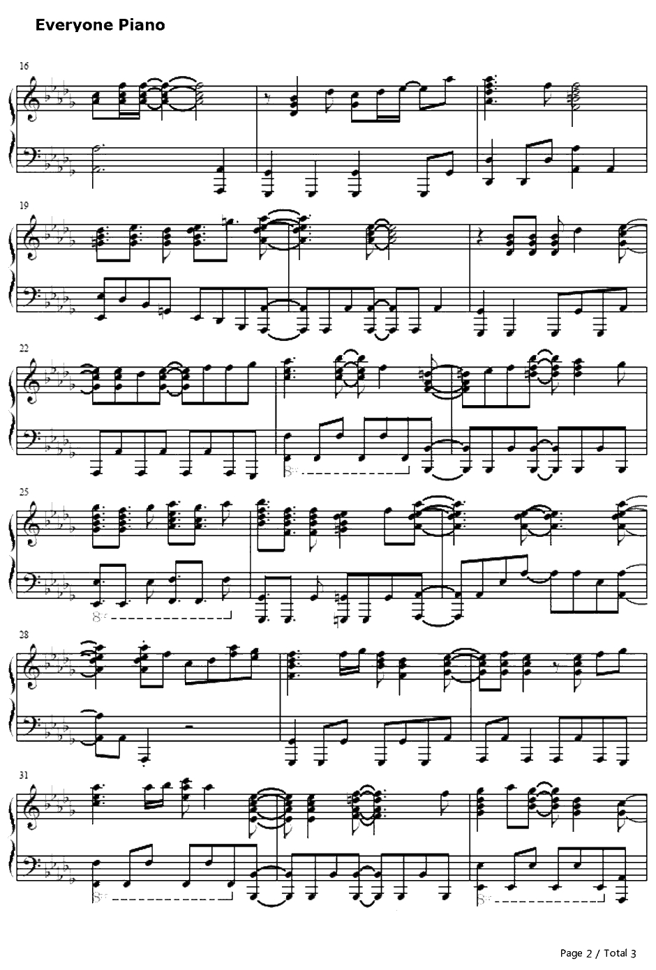 sign钢琴谱-Ray-在盛夏等待OP2