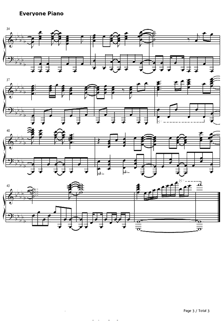 sign钢琴谱-Ray-在盛夏等待OP3