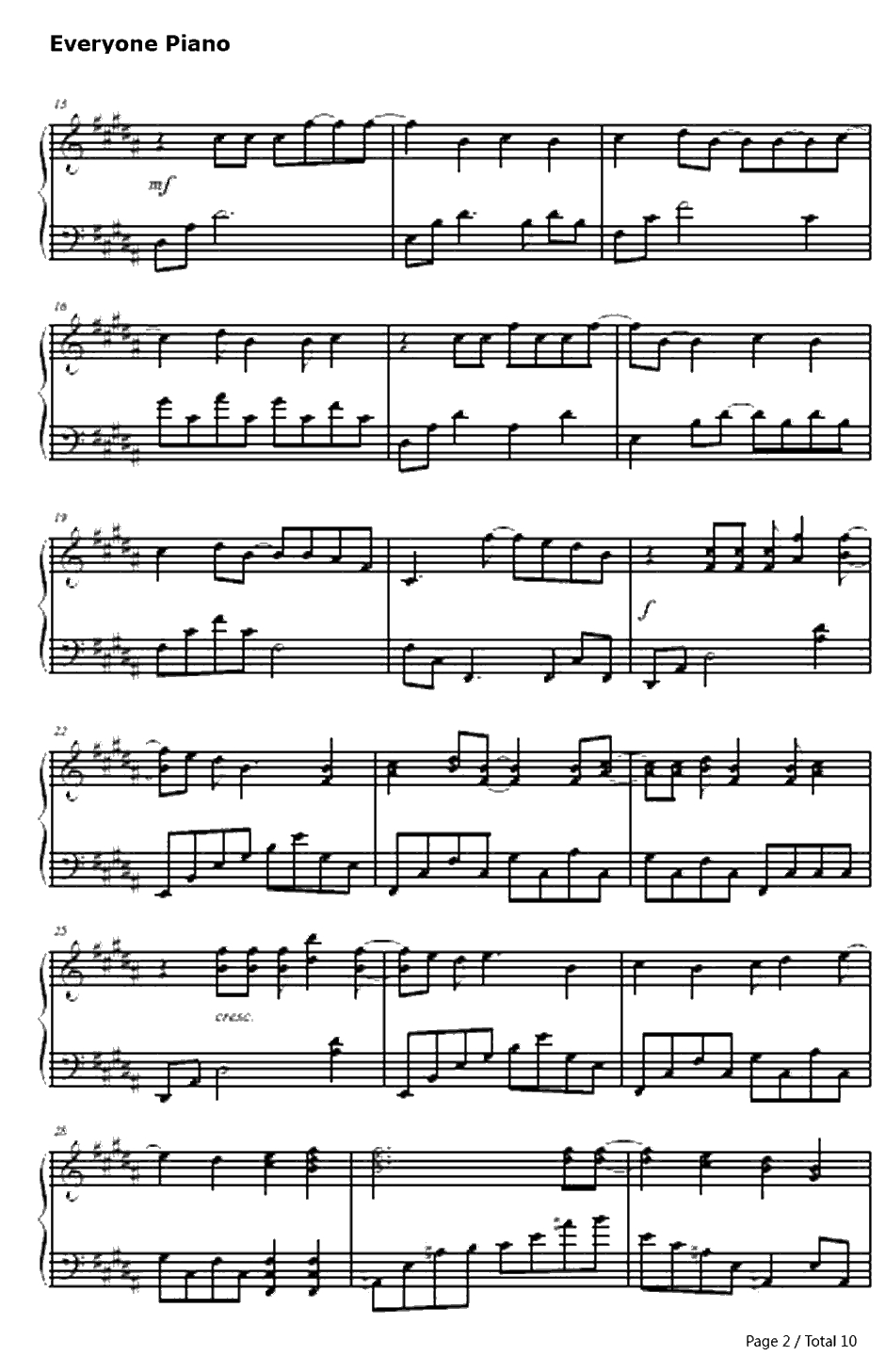 カワルミライ钢琴谱-ちょうちょ-神的记事本OP2