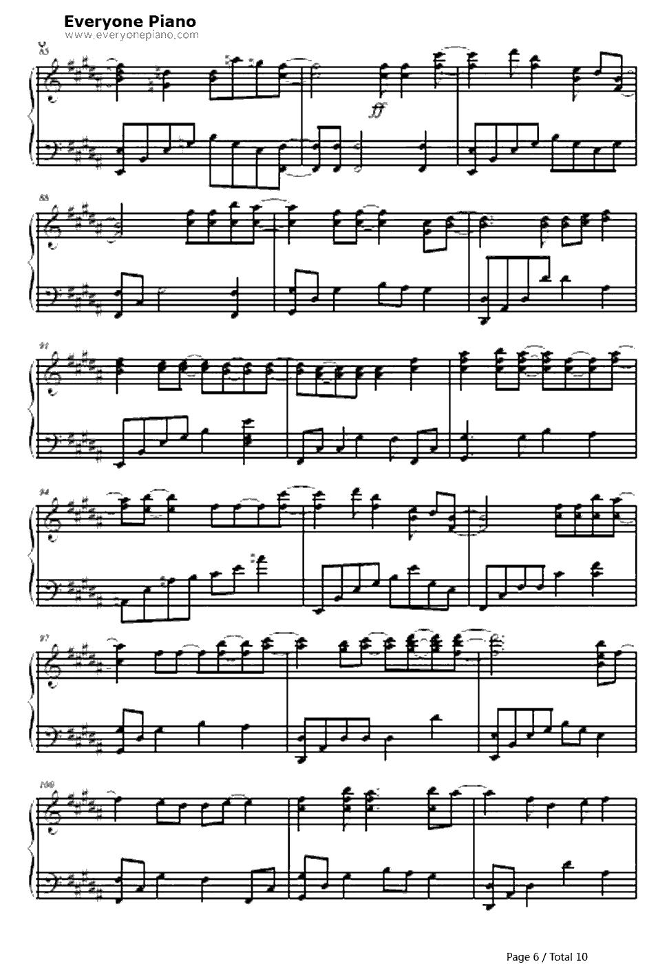 カワルミライ钢琴谱-ちょうちょ-神的记事本OP6