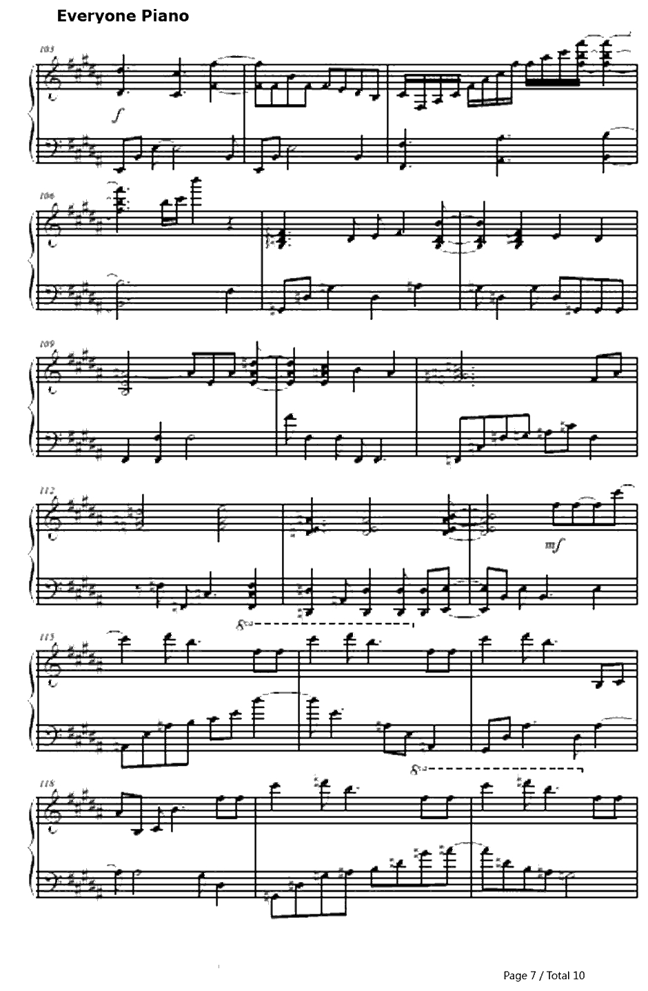 カワルミライ钢琴谱-ちょうちょ-神的记事本OP7