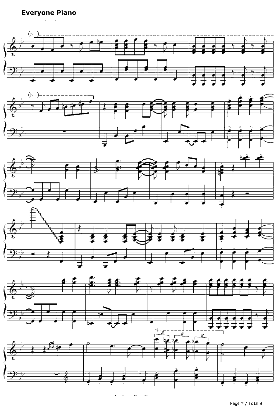 あっちでこっちで钢琴谱-あっち匡挰愰-一起一起这里那里OP2