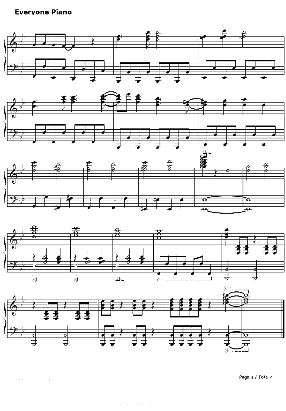 あっちでこっちで钢琴谱-あっち匡挰愰-一起一起这里那里OP4