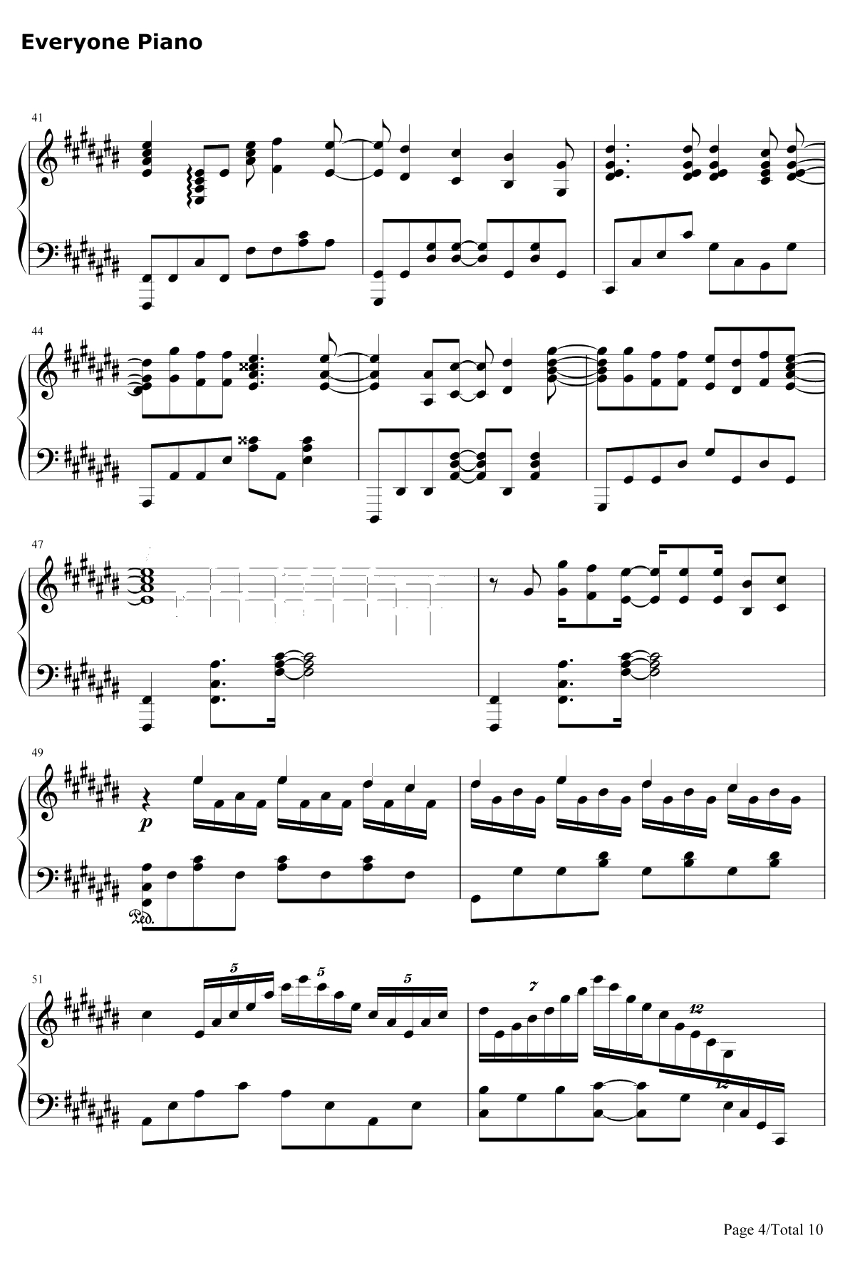 COLORS钢琴谱-FLOW-CodeGeass反叛的鲁鲁修OP14