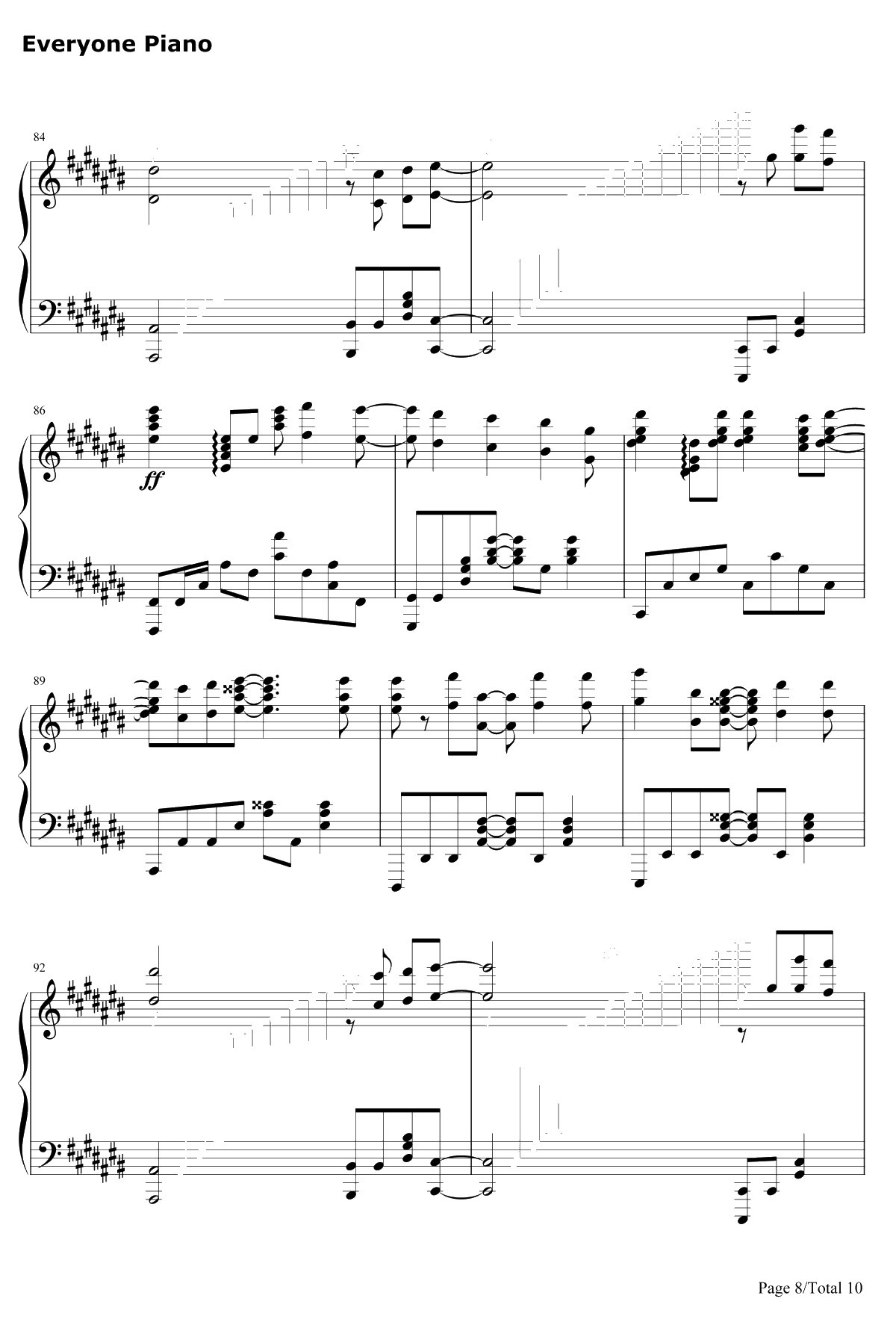 COLORS钢琴谱-FLOW-CodeGeass反叛的鲁鲁修OP18