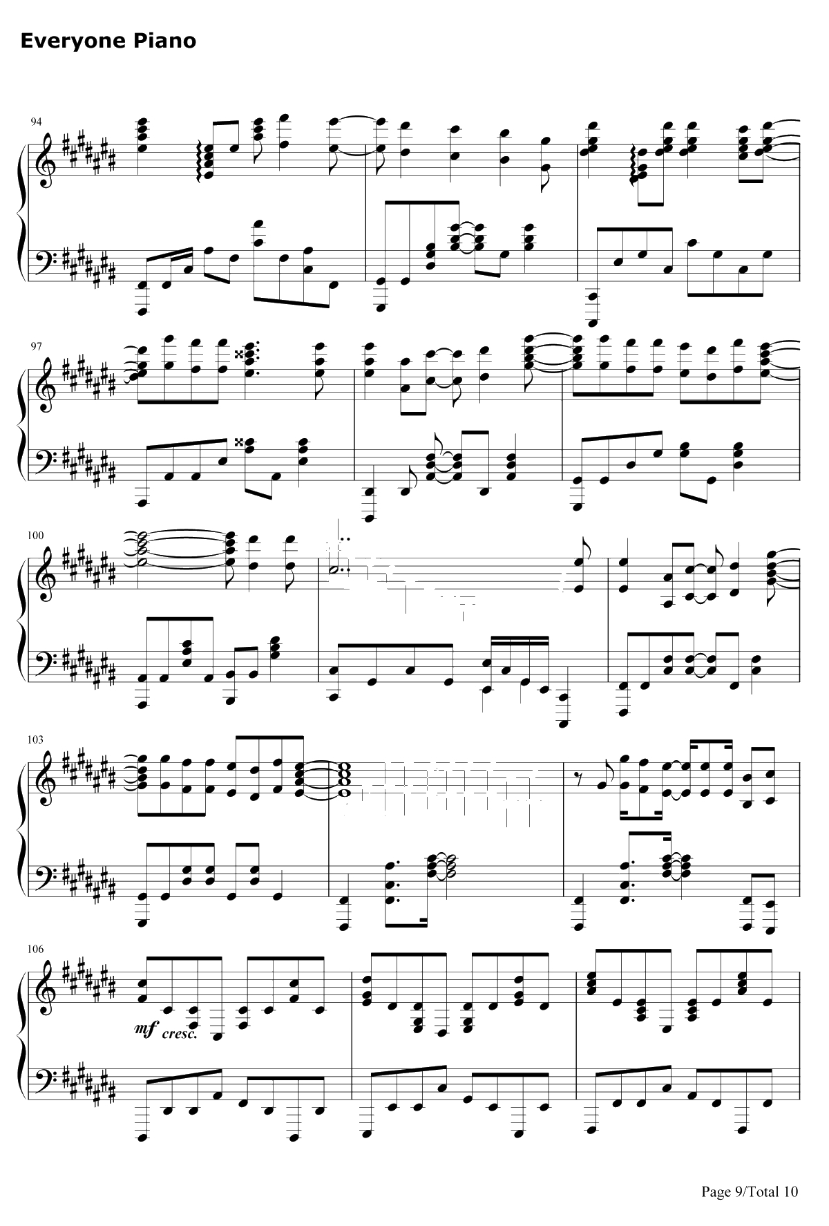 COLORS钢琴谱-FLOW-CodeGeass反叛的鲁鲁修OP19