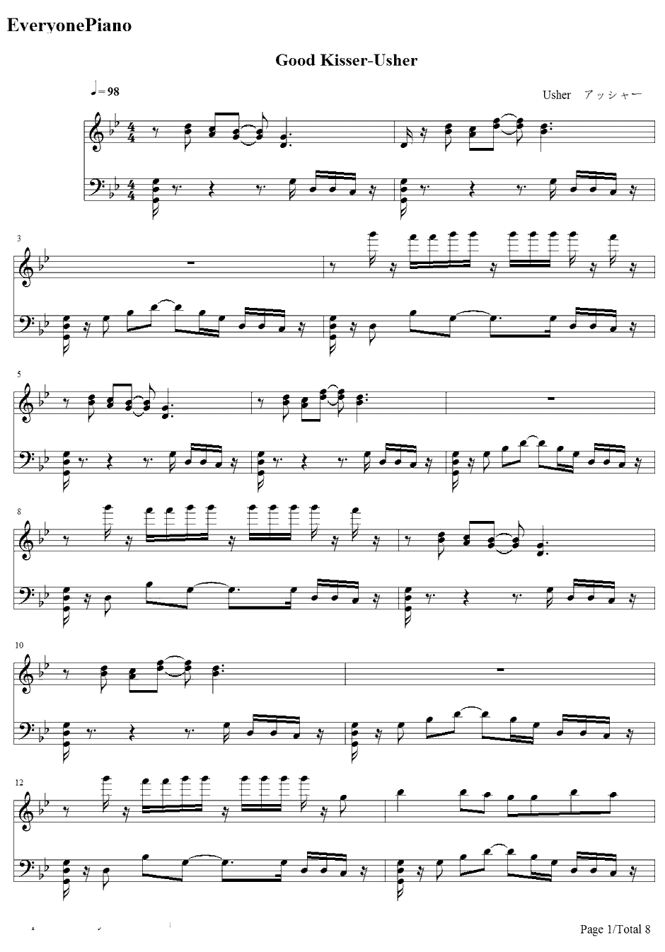 Good Kisser钢琴谱-Usher1