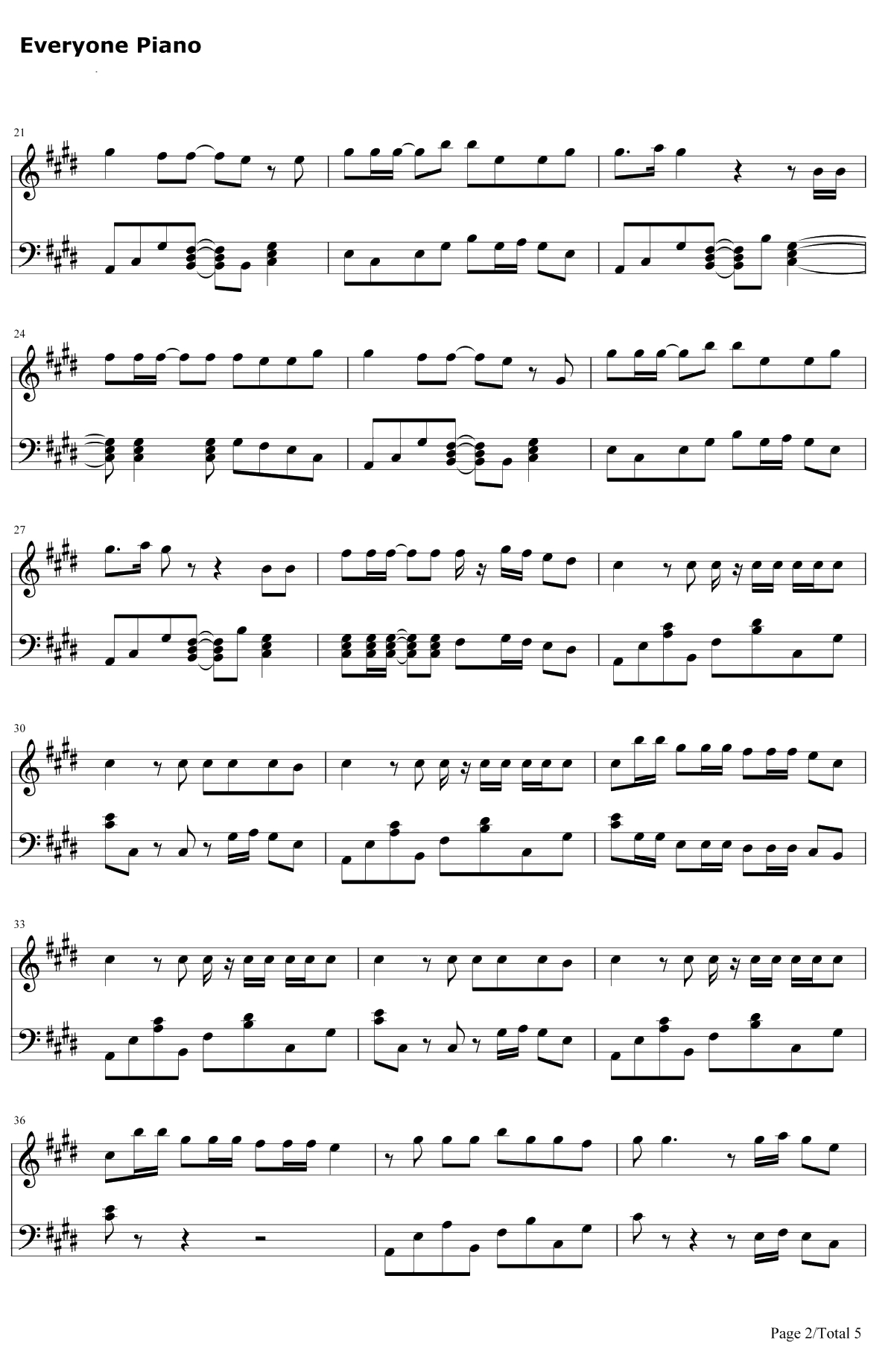 Maps钢琴谱-Maroon5-Maroon5新歌2