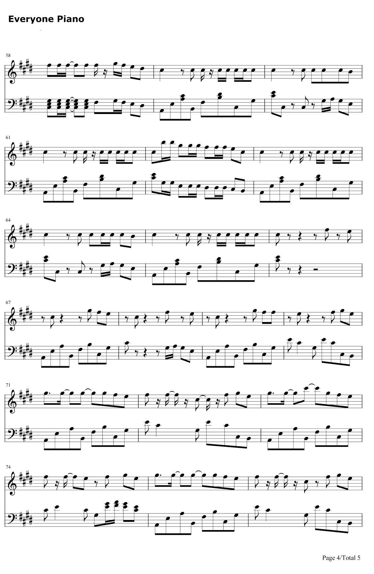 Maps钢琴谱-Maroon5-Maroon5新歌4