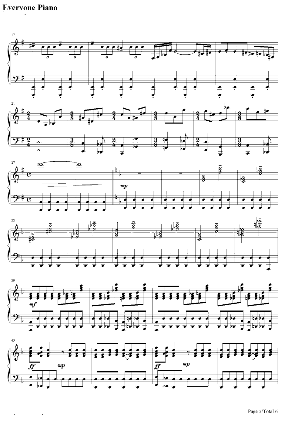 片翼の天使钢琴谱-植松伸夫-最终幻想ⅦOST2