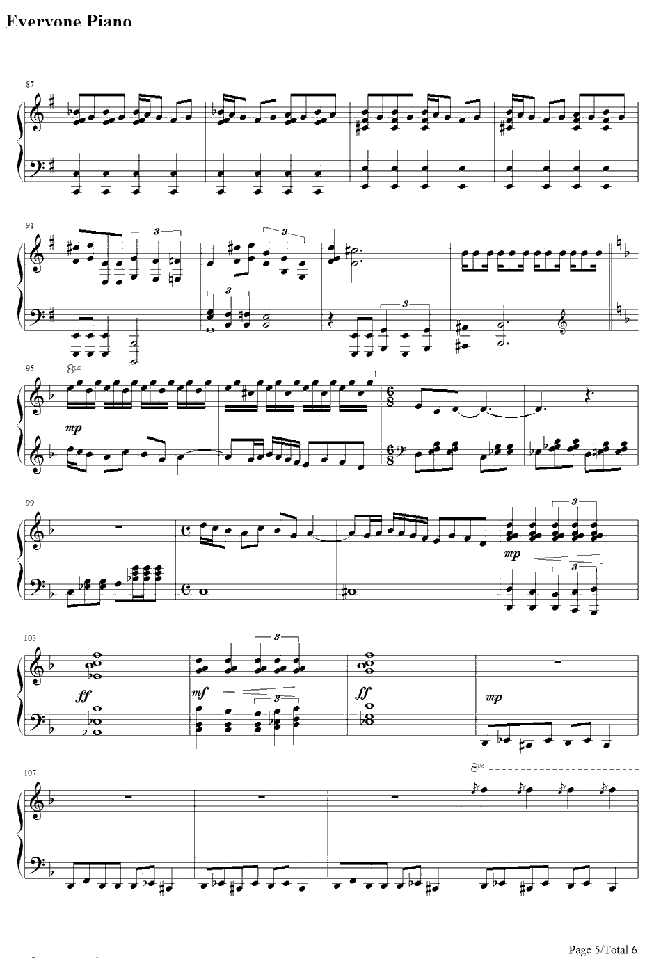 片翼の天使钢琴谱-植松伸夫-最终幻想ⅦOST5