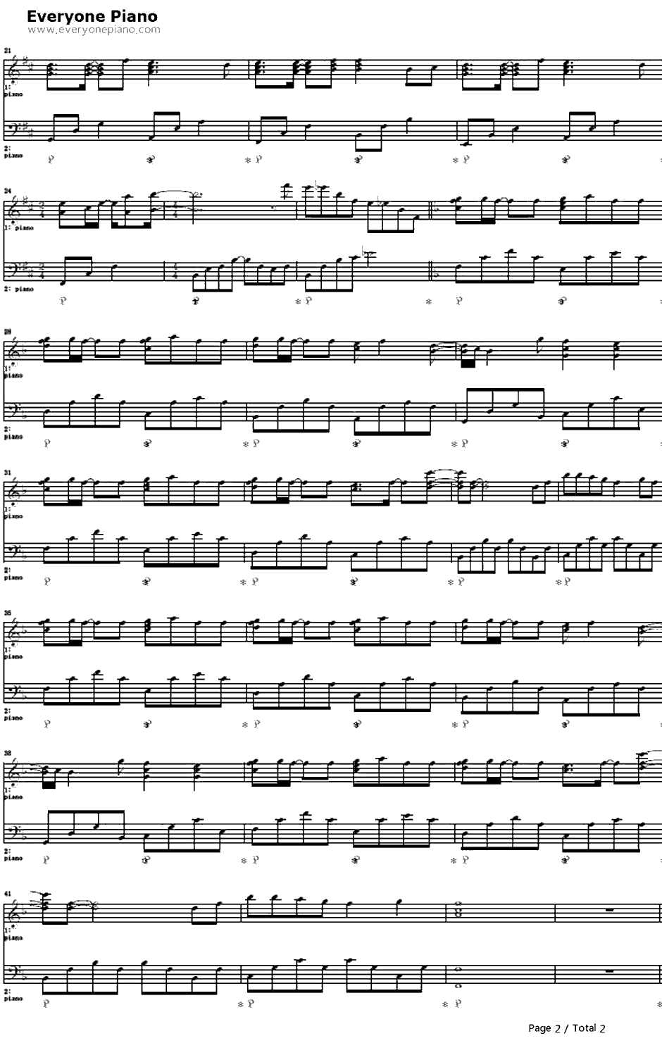 それでも明日はやってくる钢琴谱-铃木结女-忍空ED12