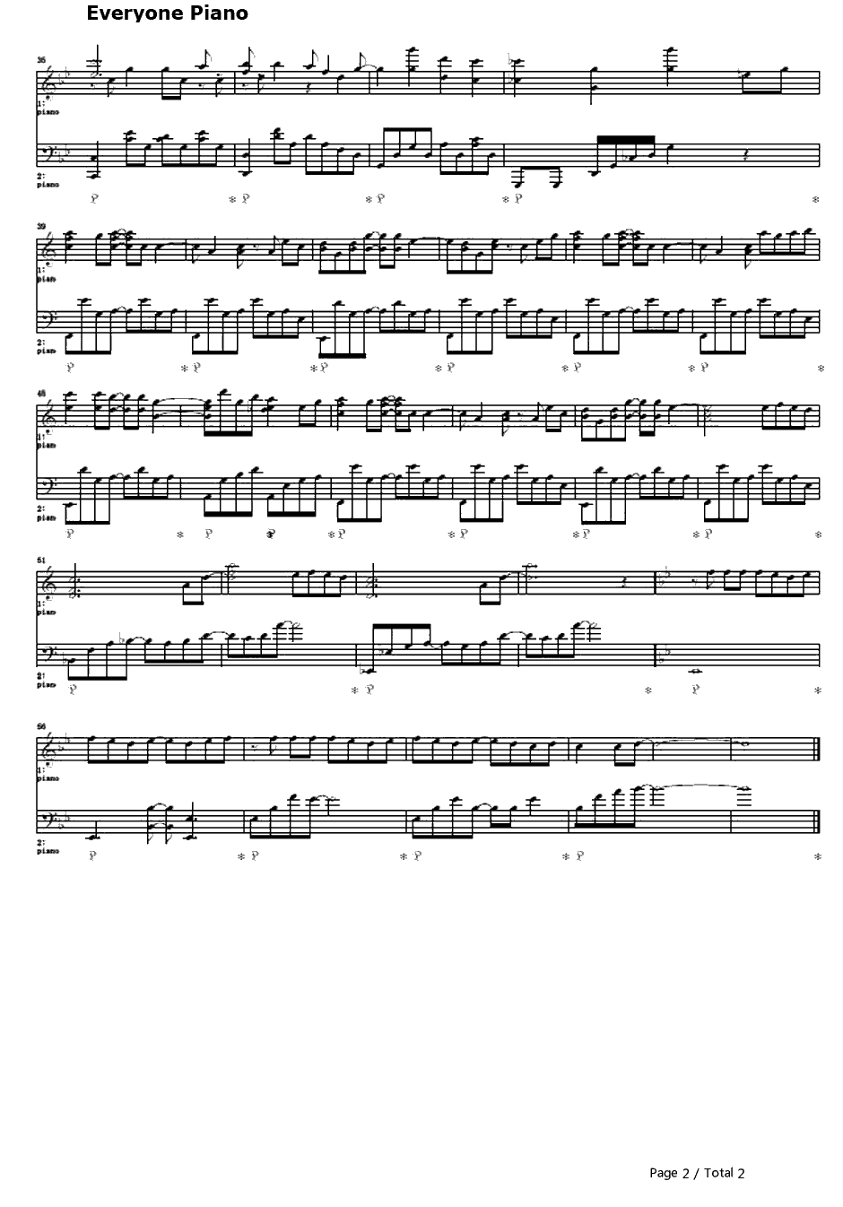 フタリの记忆钢琴谱-水瀬伊织2