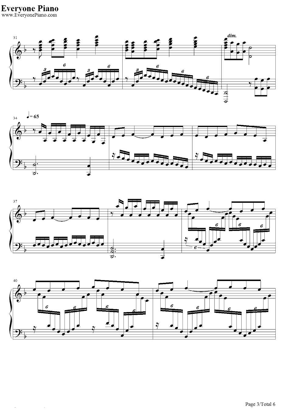 The Other Promise钢琴谱-王国之心-王国之心IIOST3