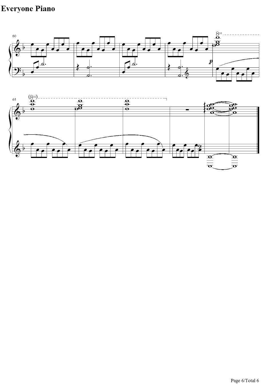 The Other Promise钢琴谱-王国之心-王国之心IIOST6