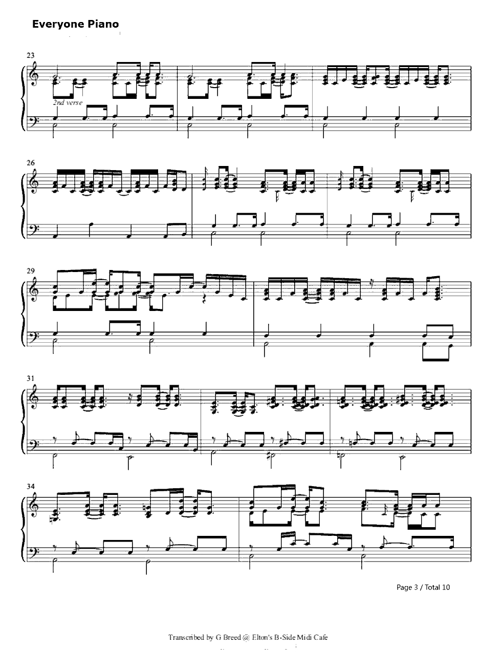 Tiny Dancer钢琴谱-EltonJohn3