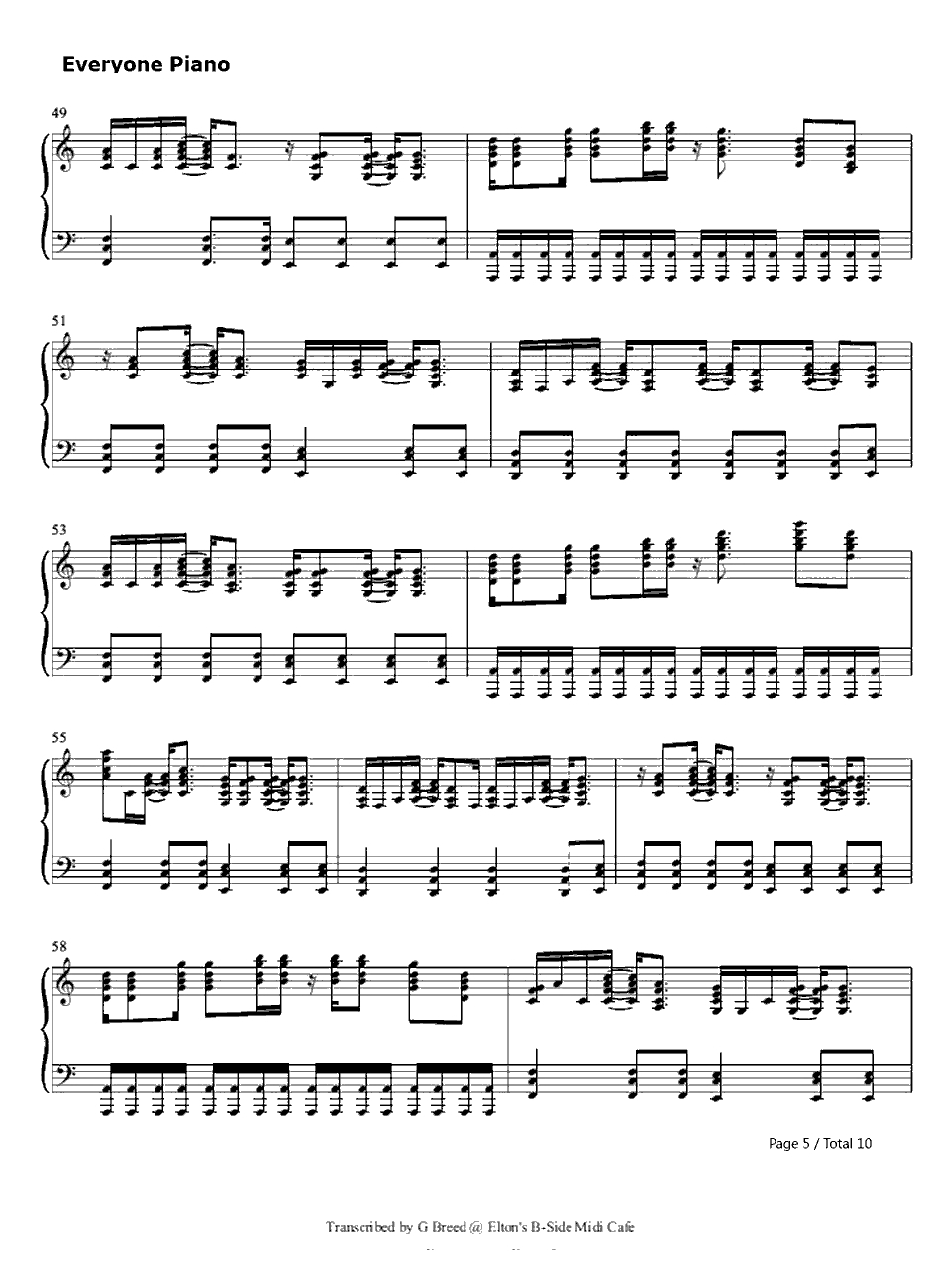 Tiny Dancer钢琴谱-EltonJohn5