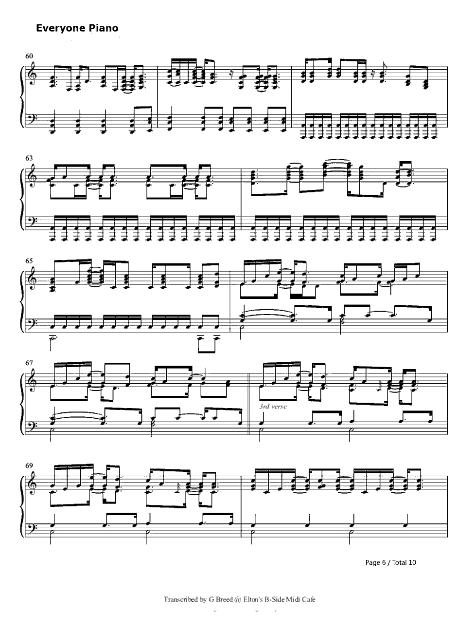 Tiny Dancer钢琴谱-EltonJohn6