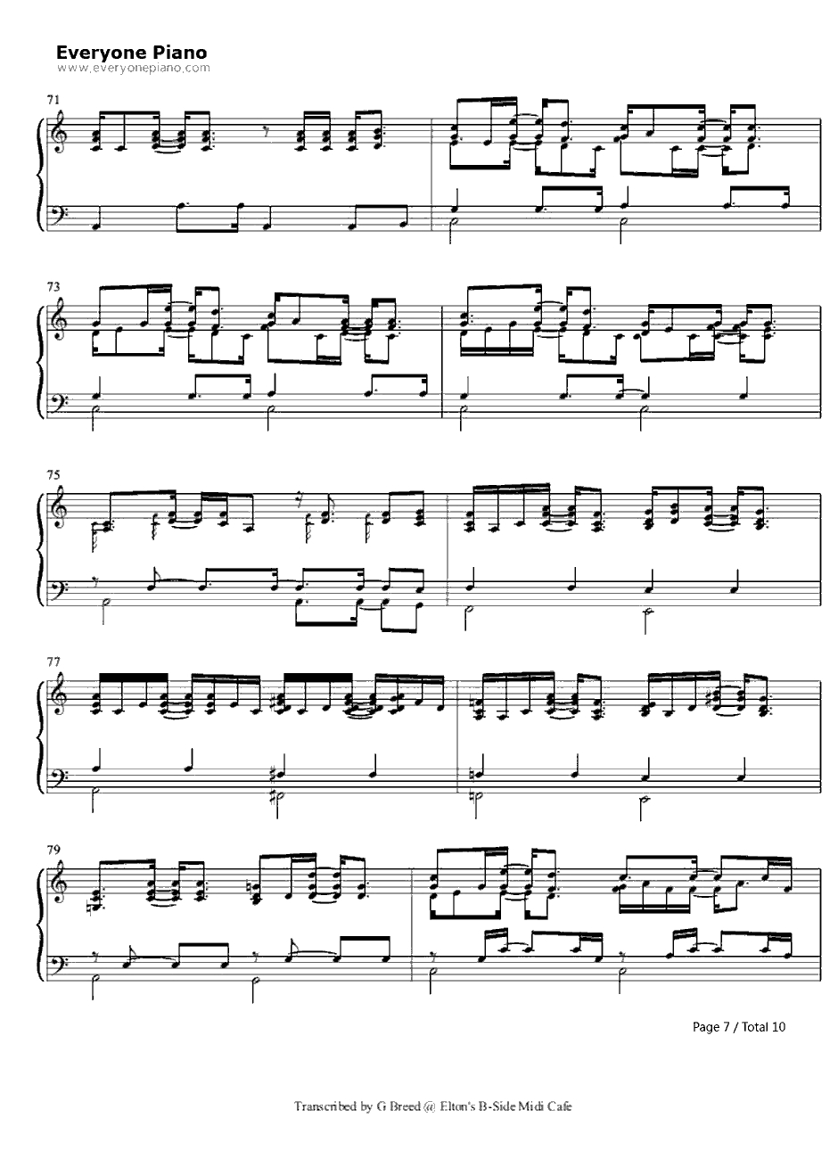 Tiny Dancer钢琴谱-EltonJohn7