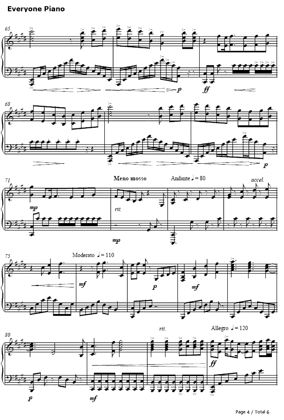 Passion钢琴谱-宇多田光-王国之心·2主题曲4