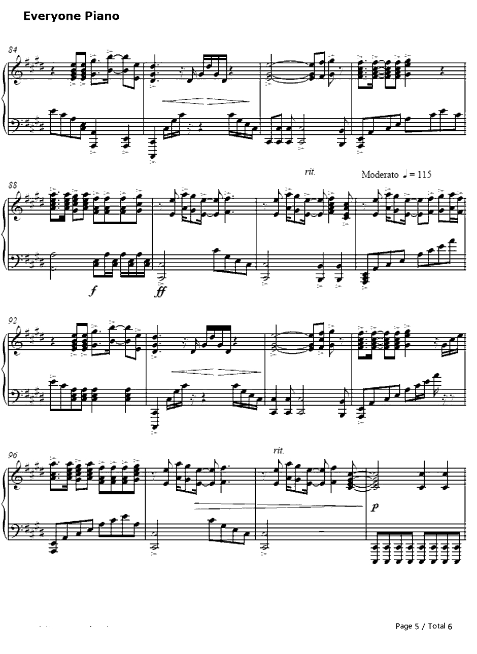 Passion钢琴谱-宇多田光-王国之心·2主题曲5