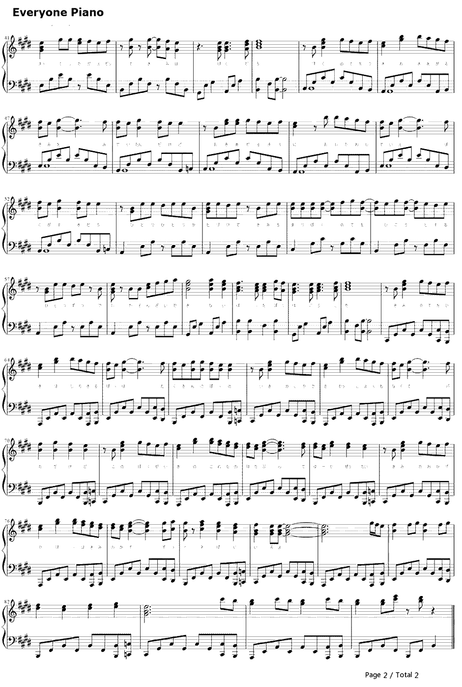 心壊サミット钢琴谱-初音ミク2