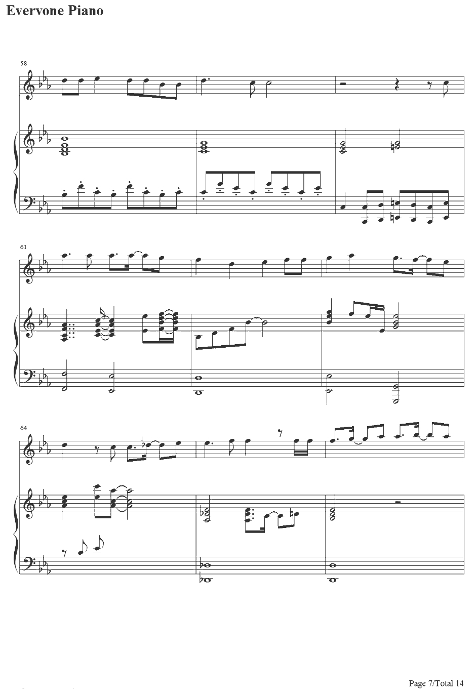 七つの海を渡る风のように钢琴谱-爱内里菜&三枝夕夏-名侦探柯南绀碧之棺主题曲7