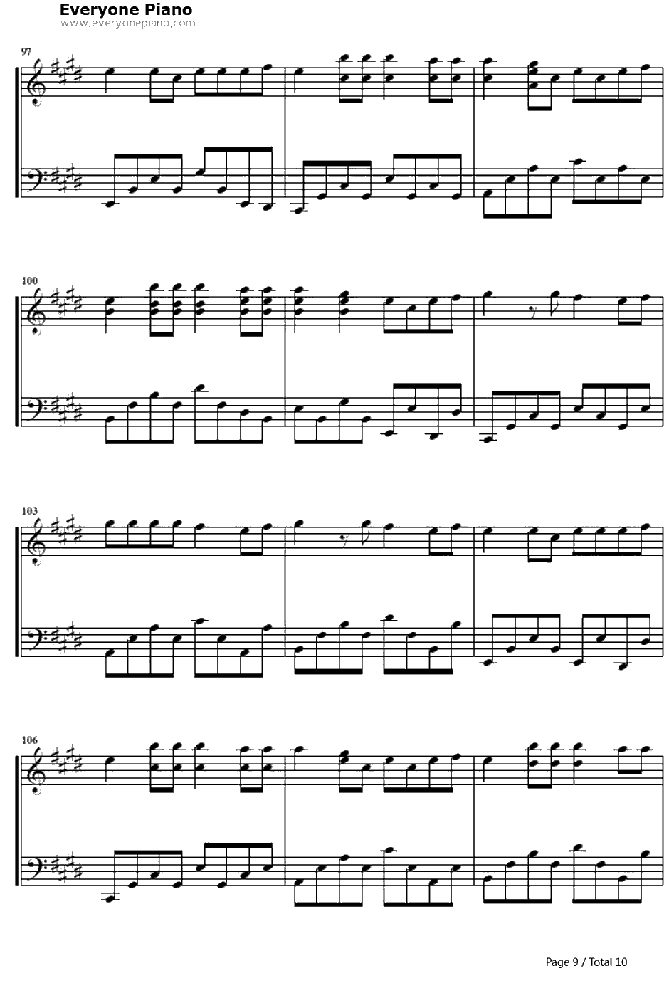 One Time钢琴谱-JustinBieber9