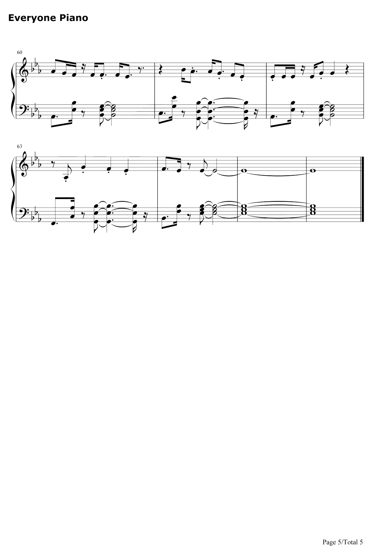 Here with Me钢琴谱-MarshmelloChvrches5