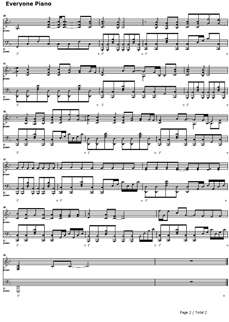 アレルヤ钢琴谱-Kalafina-空之境界未来福音主题曲2