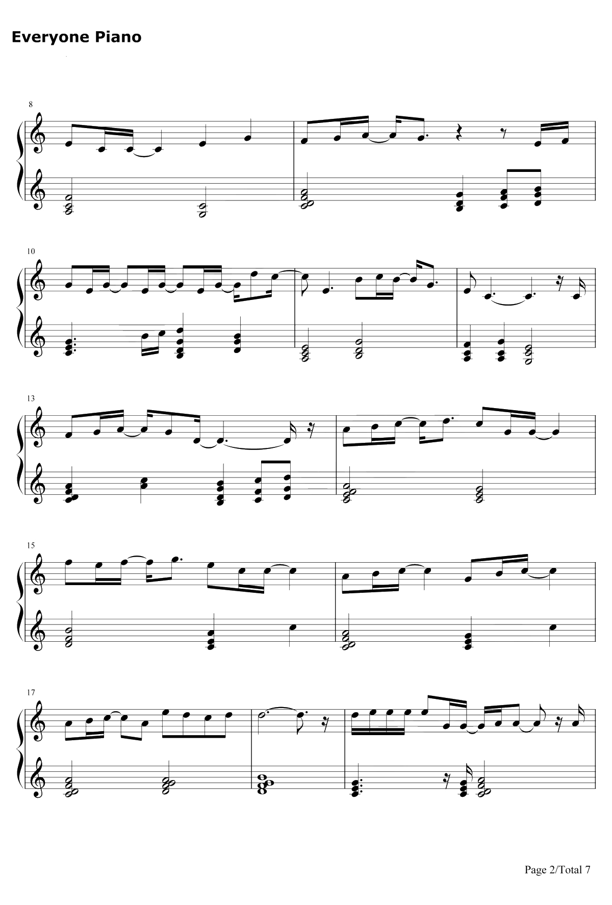 此情永不移（nothingisgonnachangemyloveforyou钢琴谱-GeorgeBenson方大同-廊桥遗梦）2