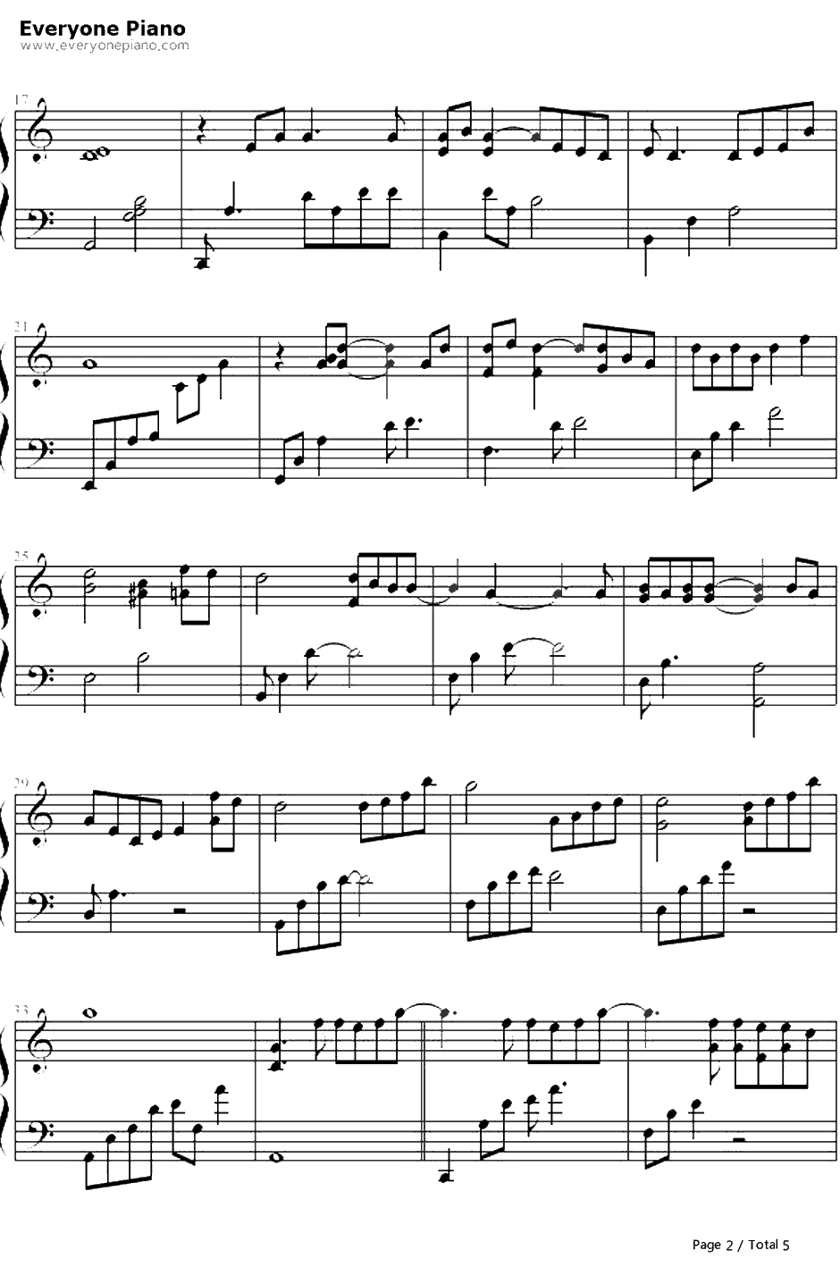 你不在北京钢琴谱-曹轩宾2