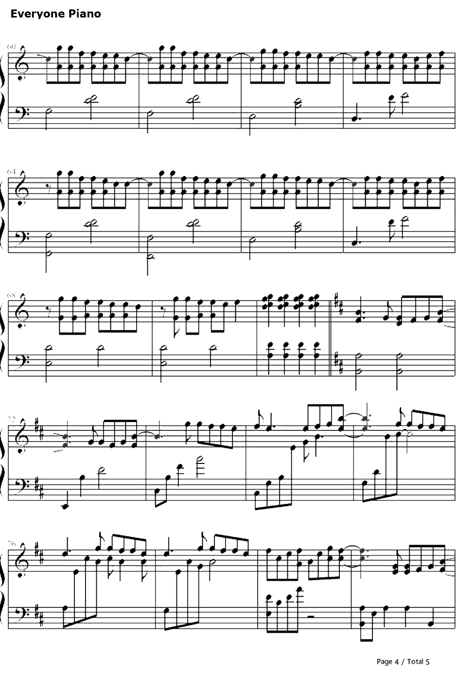 你不在北京钢琴谱-曹轩宾4